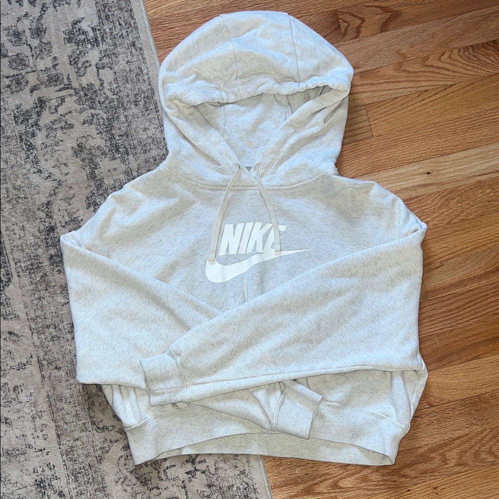 Nike Light Gray/White Logo Hoodie